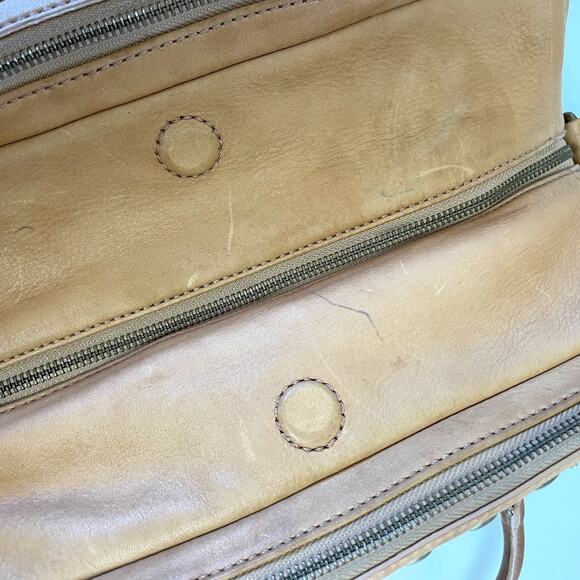 JCrew Leather Purse Brass Studs Shoulder Bag Y2K 2010s Indie Sleaze Double Zip - Picture 8 of 15